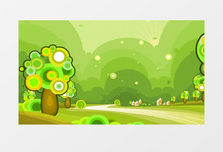 清新绿色卡通森林背景视频素材