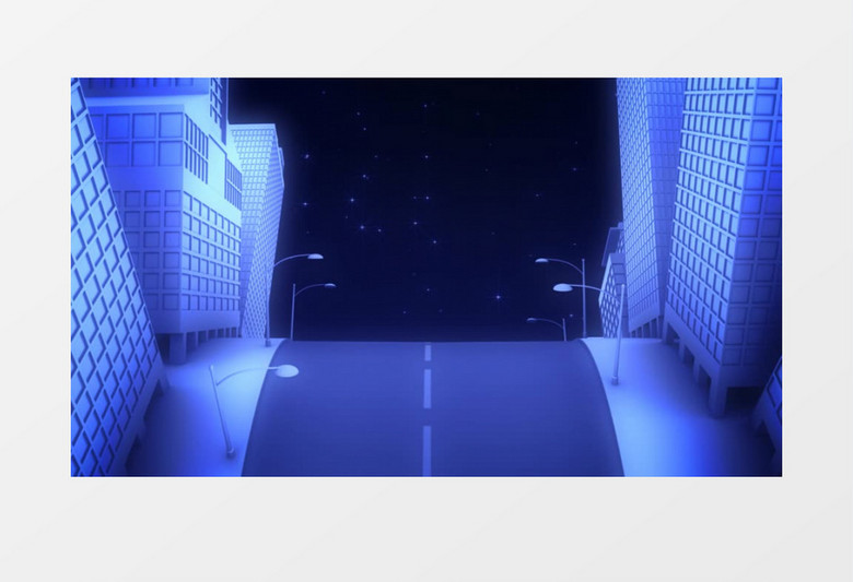 动画城市高楼大厦马路路灯mov视频素材