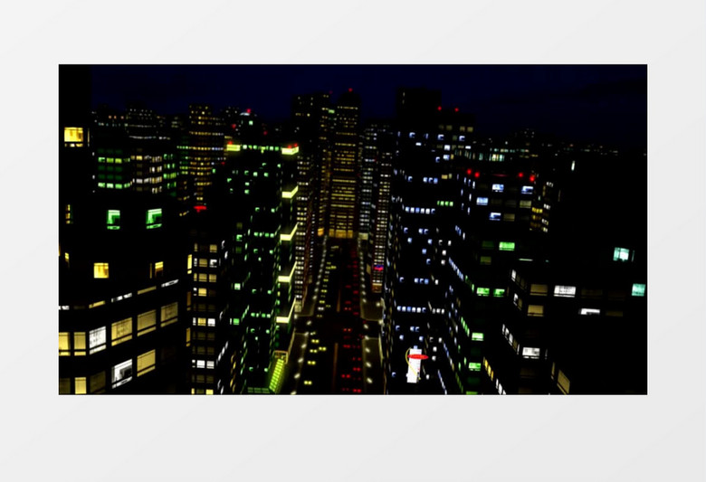 动态城市夜景空中俯瞰mov视频素材