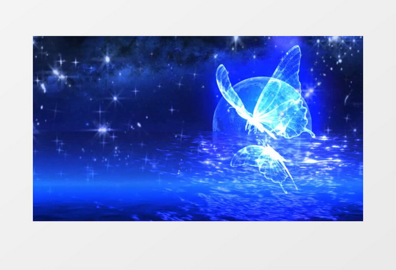 唯美星空圆月升起背景视频