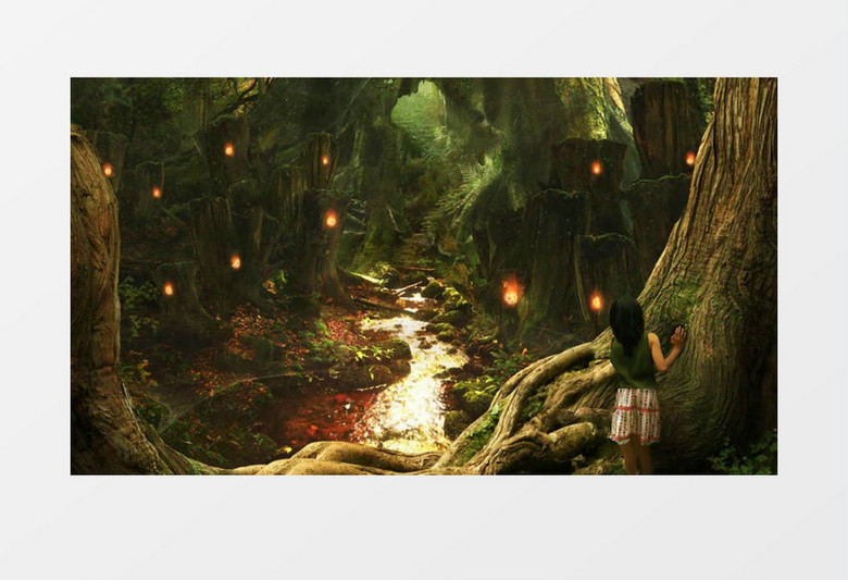 古老神秘科幻森林背景视频素材