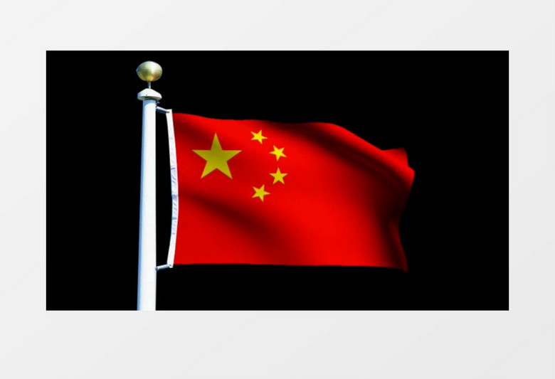 动画动态中国五星红旗迎风飘扬背景视频素材