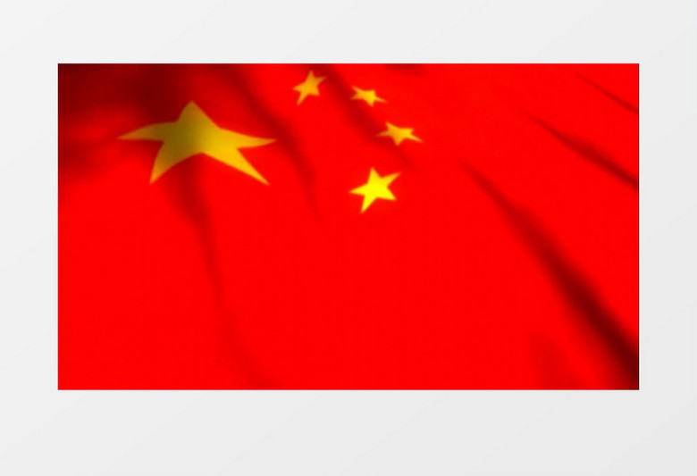 动画动态近距离特写五星红旗飘扬背景视频素材
