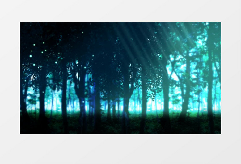 绿色宁静光粒子森林背景视频素材