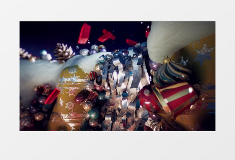 动感圣诞节立体3D创意(有音乐)背景视频素材