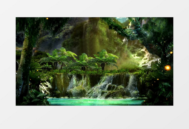 梦幻森林瀑布背景视频素材