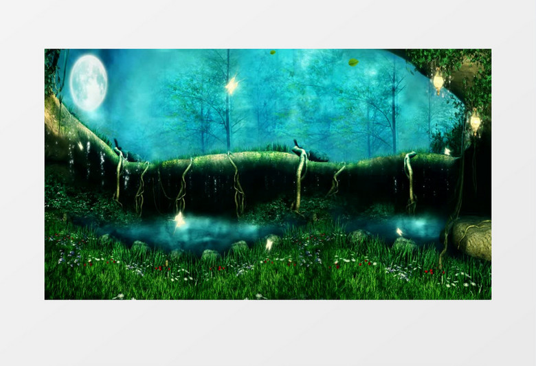 安静梦幻的深林背景视频素材