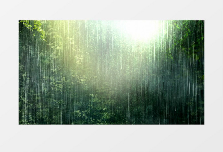 森林大雨飞流直下背景视频素材