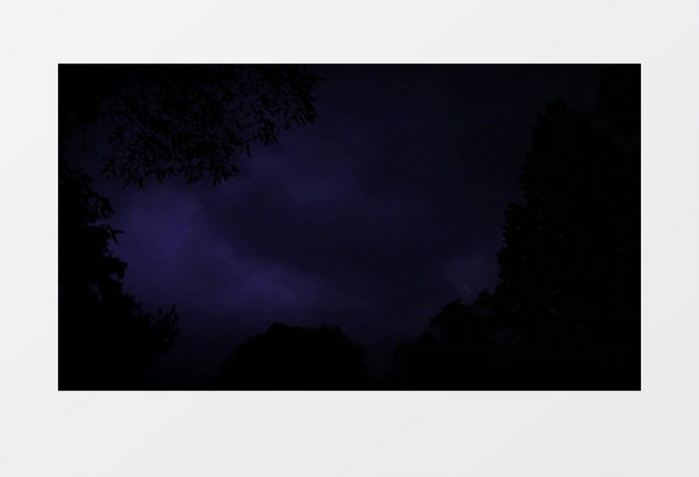 夜晚紫色闪电打雷实拍视频素材