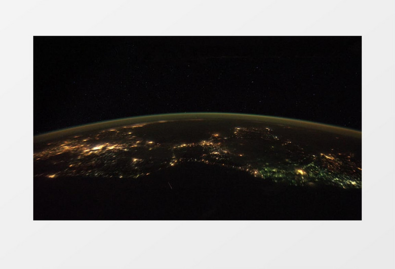 夜晚卫星地球灯光航拍实拍视频素材