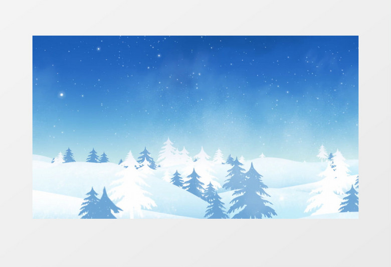 冬季雪景松树背景视频素材