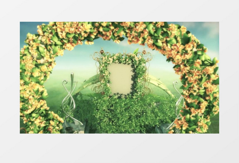 唯美森林鲜花盛开背景视频素材