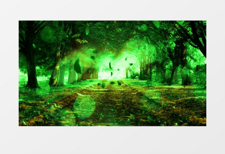  唯美飞舞的绿叶子背景视频素材