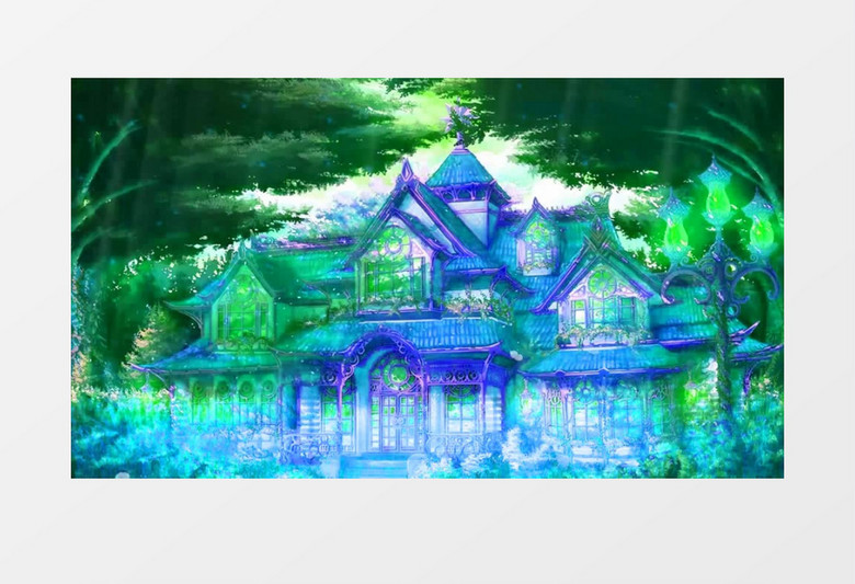 森林树林绿色城堡背景视频素材