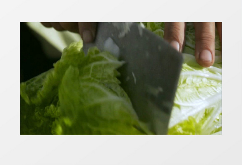 绿色健康有机切白菜实拍视频素材