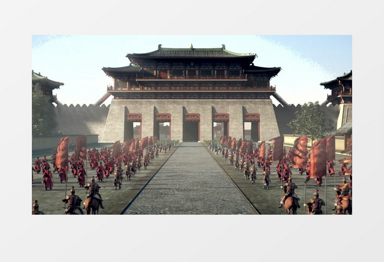 实拍唐皇宫大气外景背景视频素材