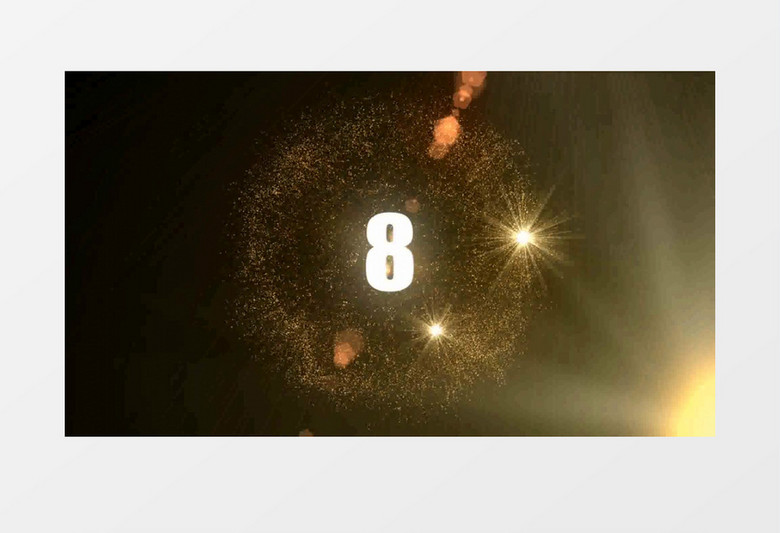 3D金色粒子数字倒计时视频素材