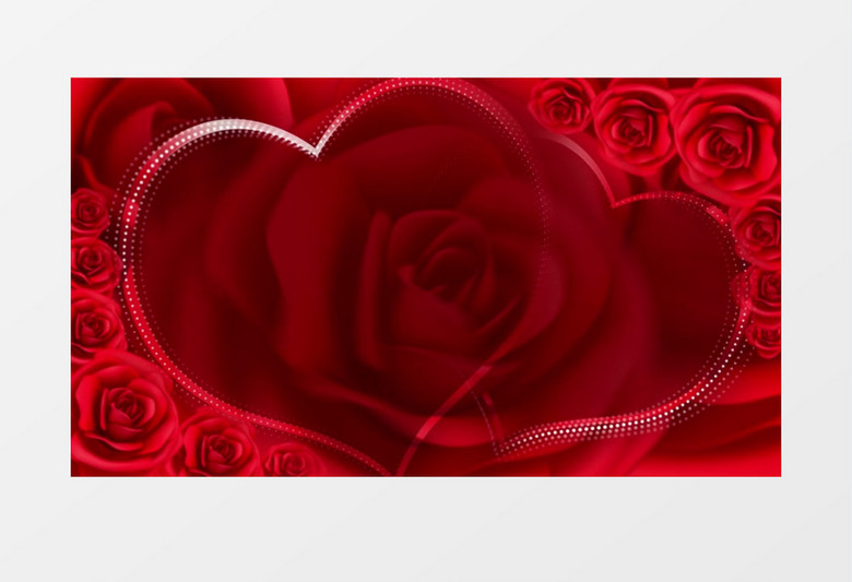 红玫瑰浪漫心型唯美婚礼背景