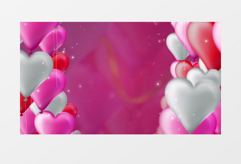 红色气球升空浪漫婚礼背景视频素材