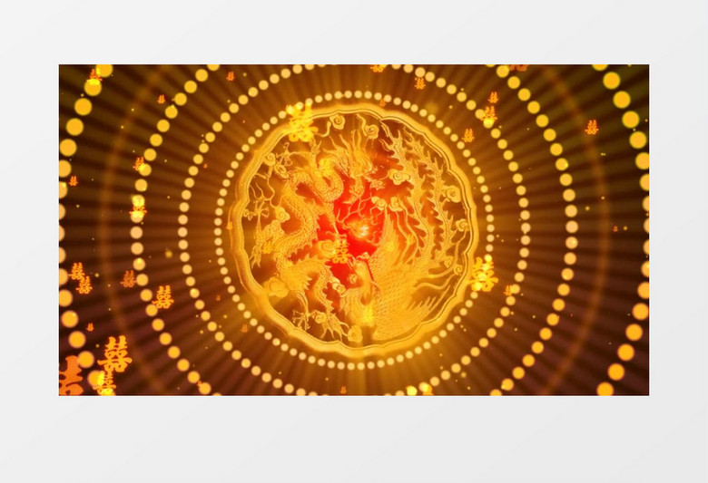 金色龙凤呈祥背景视频