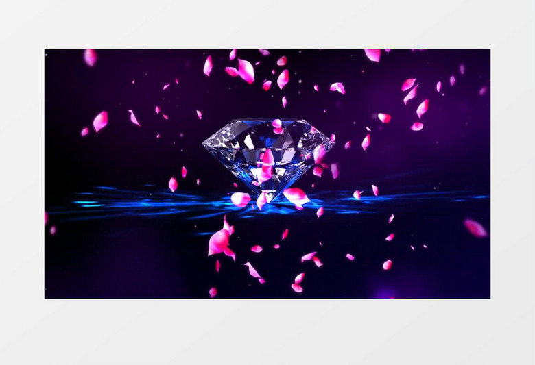 梦幻钻石和花瓣视频素材