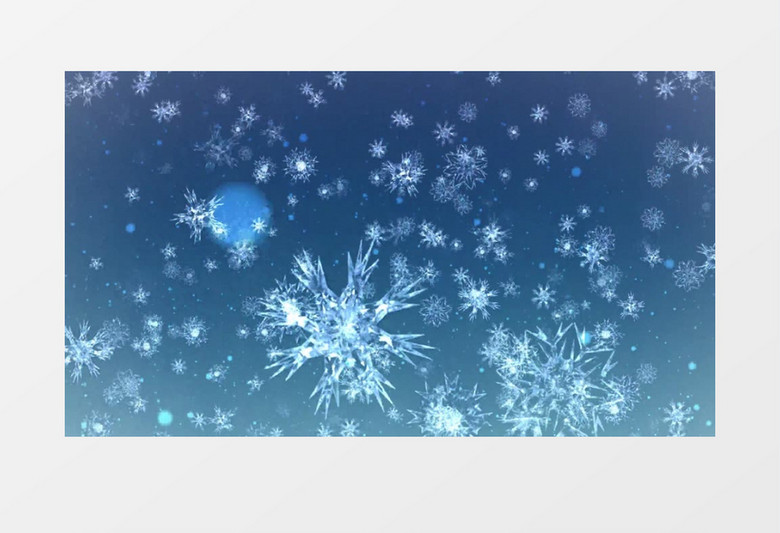 唯美水晶般雪花飘落背景视频素材