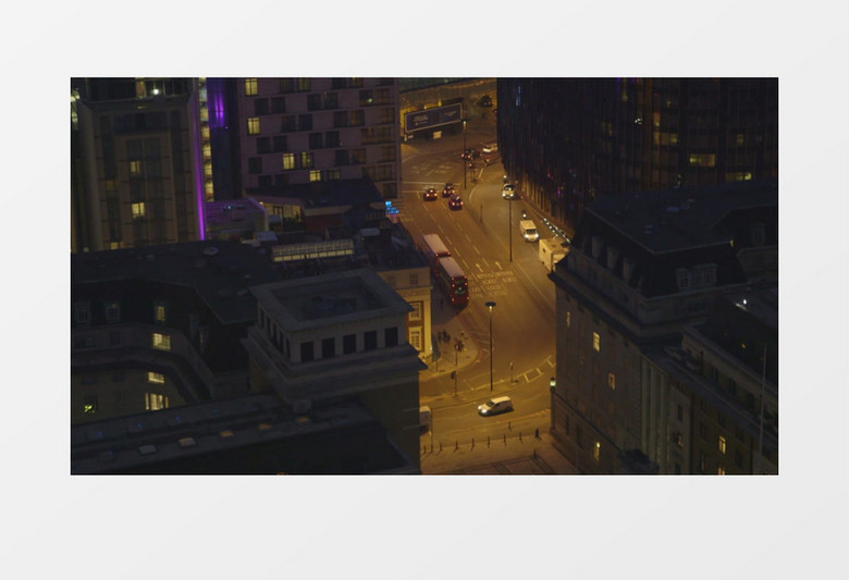 夜晚的高楼建筑实拍高清视频mov