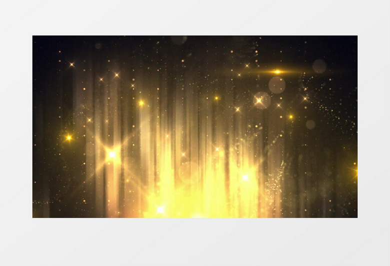 金色粒子闪烁光点明亮耀眼(有音乐)颁奖背景视频素材