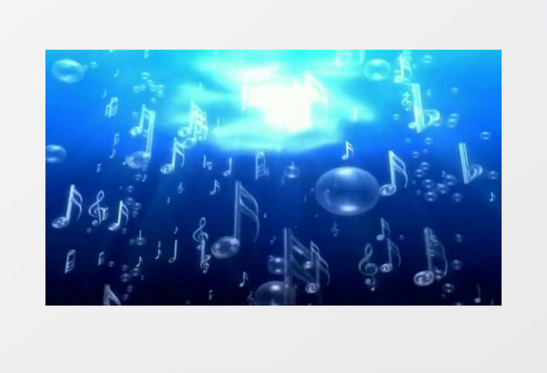 蓝色水泡音符背景视频素材