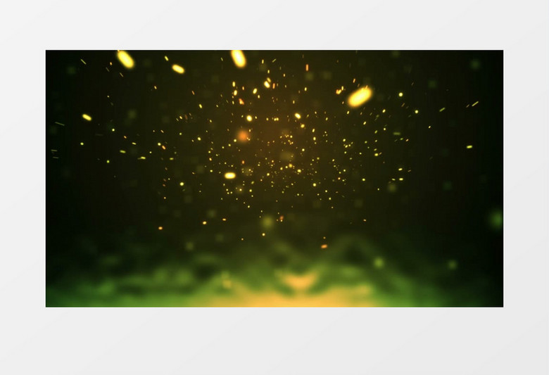 金色荧光粒子雪花飞舞背景视频素材
