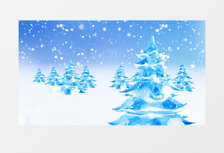雪地水晶树唯美背景视频 