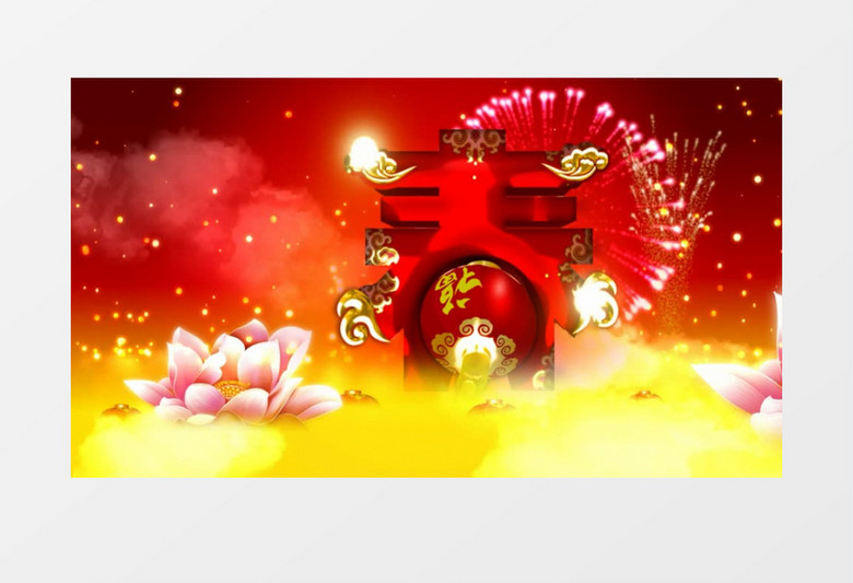 春节福字灯笼背景视频