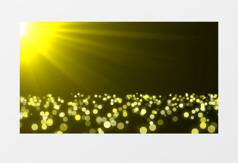 耀眼光芒下金色圆形粒子闪烁浮动背景视频素材