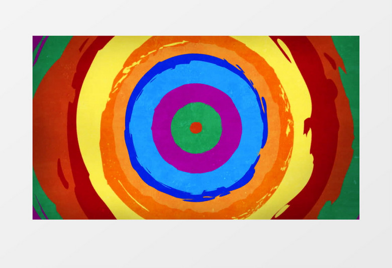 炫丽多彩彩色圆环背景视频素材