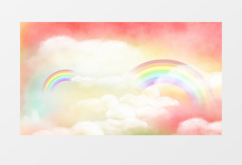 浪漫清新典雅粉色背景白云视频素材