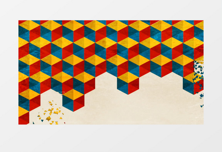 大气彩色几何方块背景视频素材