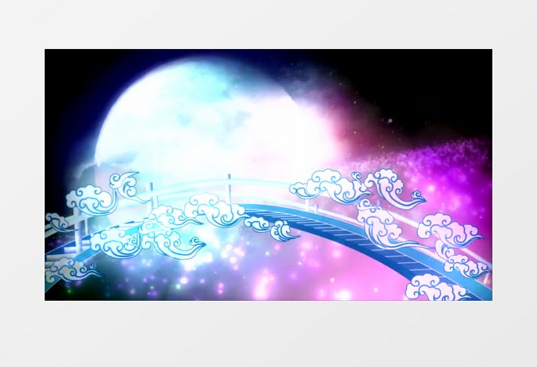 浪漫唯美的月下鹊桥视频素材