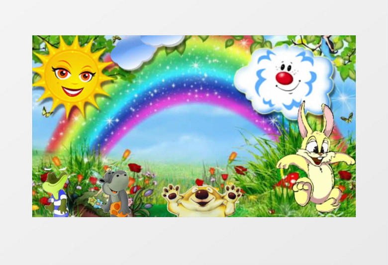 儿童卡通动物园背景视频素材