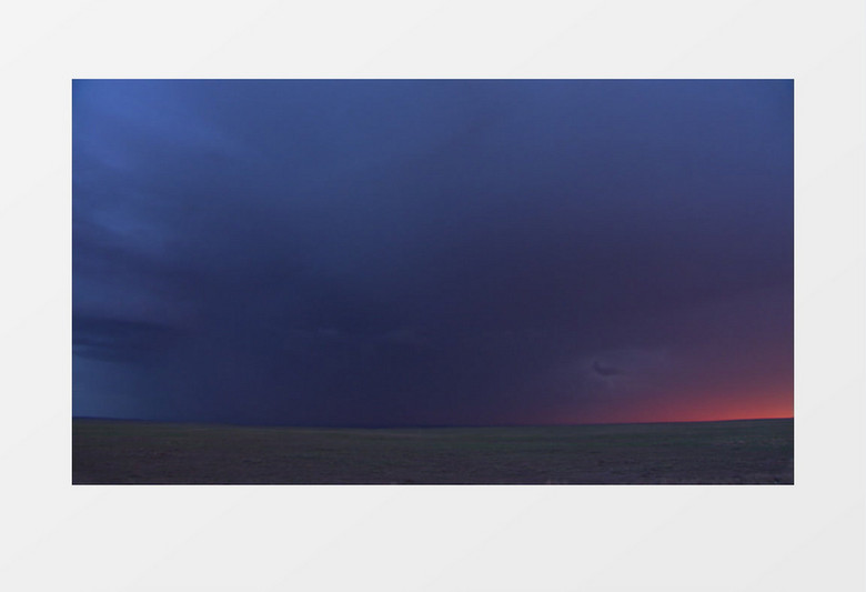 红色朝霞乌云闪电背景视频