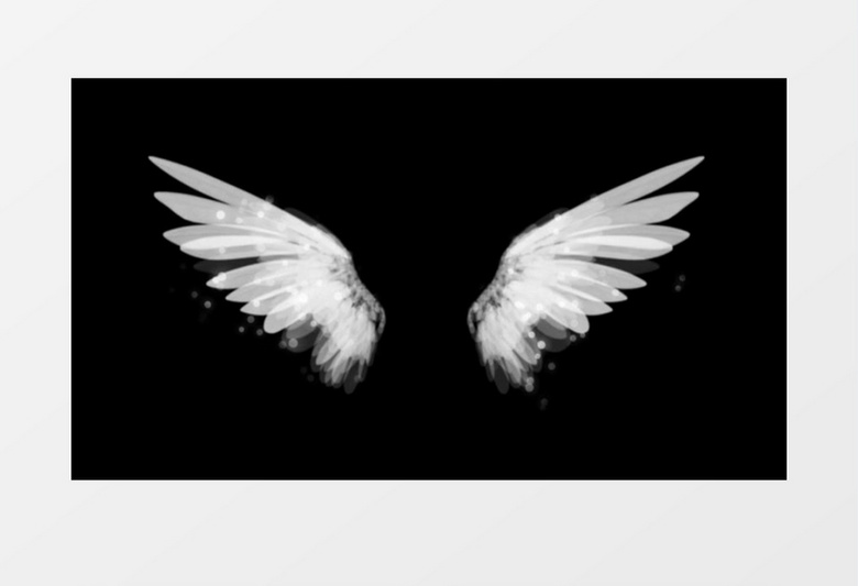 动画动态白色天使的翅膀光点闪烁背景视频素材