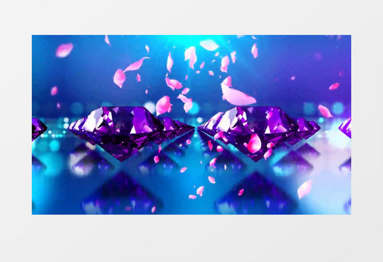 动画动态花瓣飘落钻石旋转背景视频素材