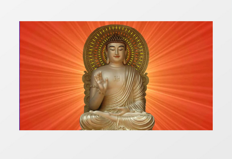 动画动态金光闪闪如来佛祖背景视频素材
