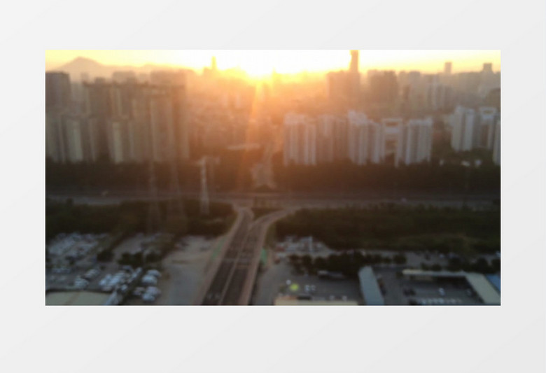 高楼拍摄日出城市实拍视频素材