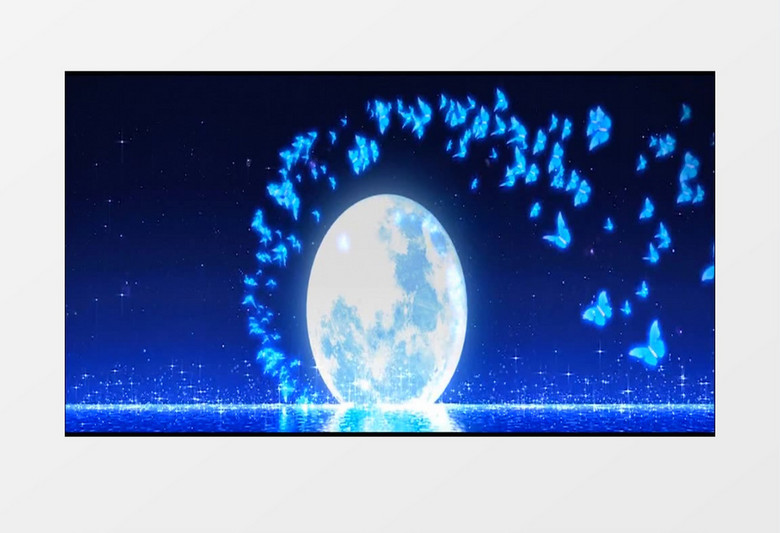 动画动态月光蝴蝶星空竹林背景视频素材