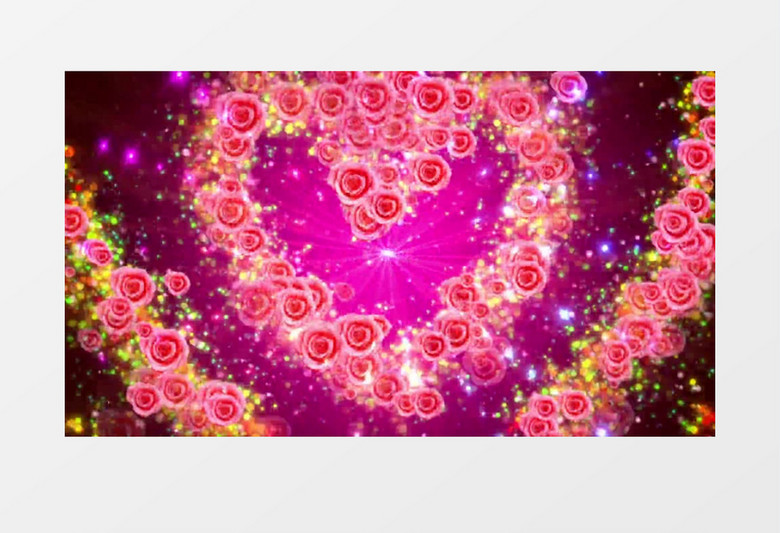 动画动态心形玫瑰(有音乐)背景视频素材