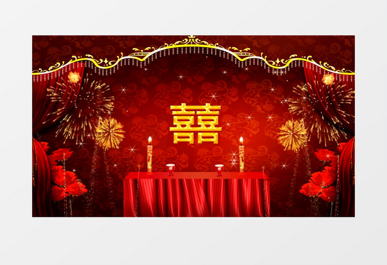 喜庆中式厅堂背景视频