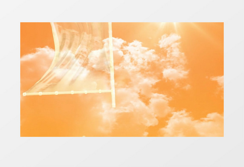 黄色烟云中飘扬的旗帜视频素材