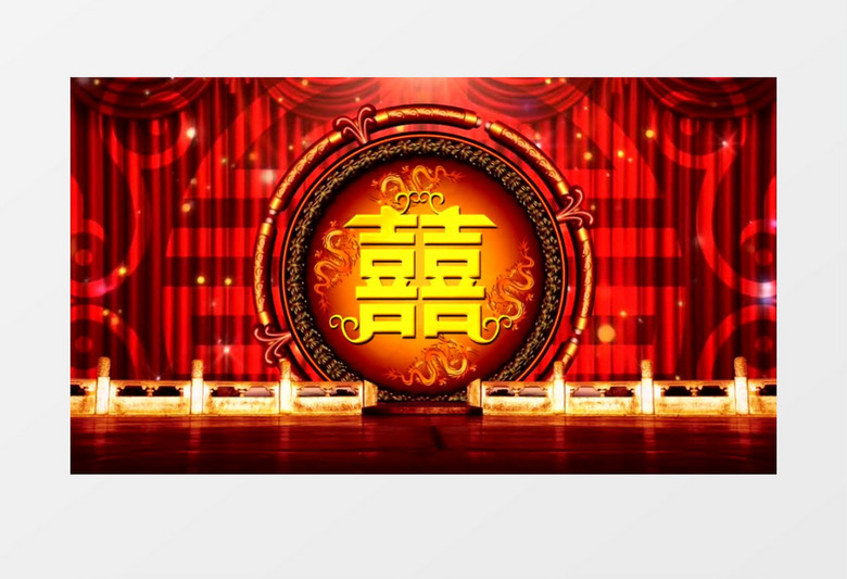 红色浪漫的中式喜堂舞台视频素材