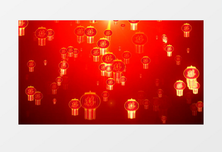 动感灯笼飘舞婚礼晚会背景视频