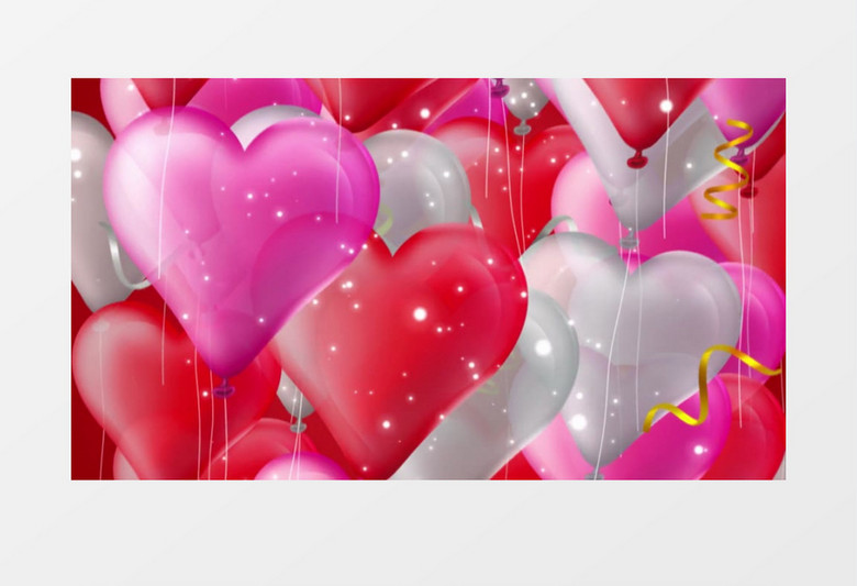 红色浪漫氢气球升空婚礼视频背景素材